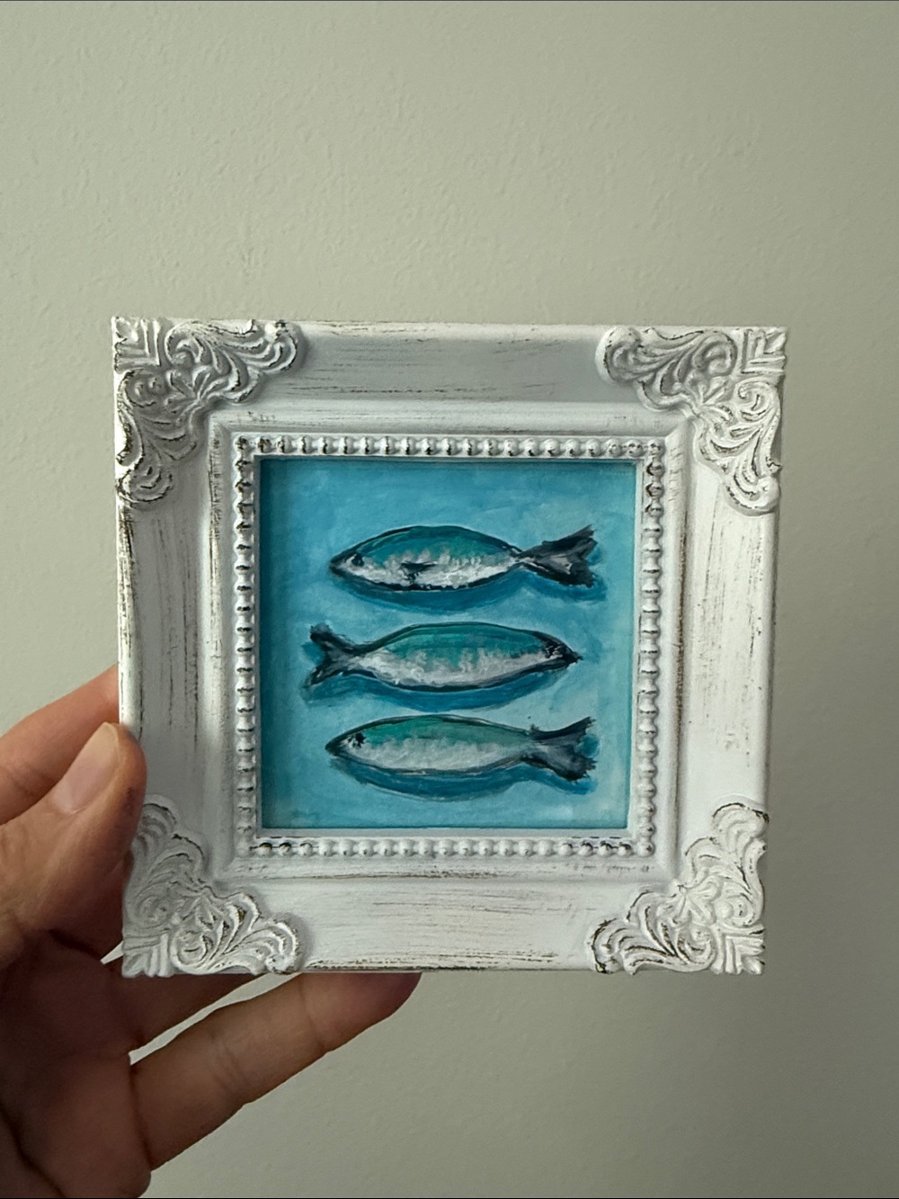 Father’s Day Gift, Hand-Painted Fish Wall Art - Blue - Picture 2 of 2